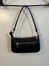 CLASSIC LEATHER SHOULDER BAG - GOLD ZIPPER ACCENTS
