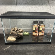 20 Gallon Reptile Terrarium Tank Kit UVB Bulbs Dishes Screen Lid