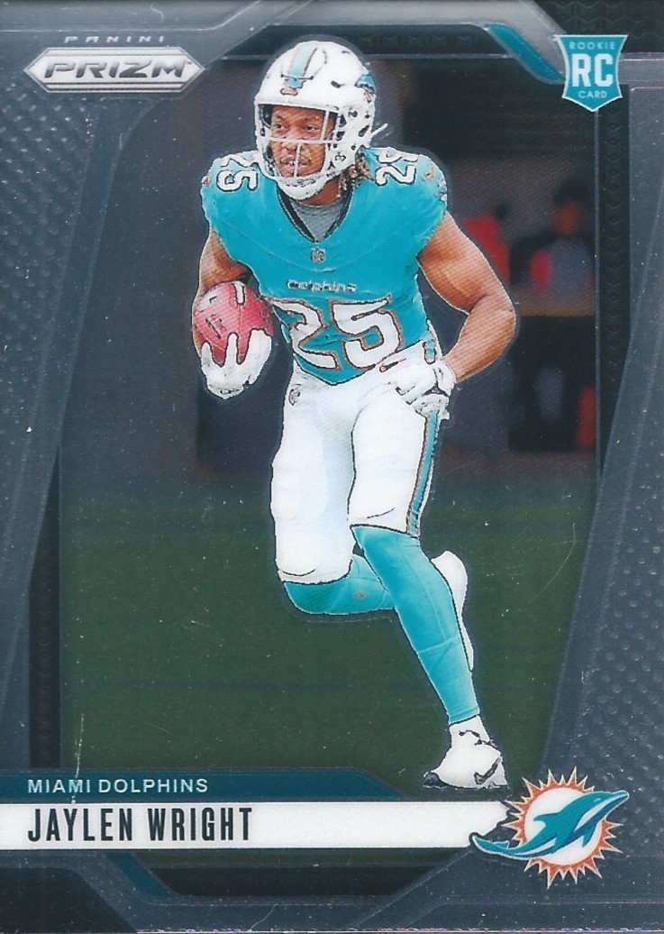 JAYLEN WRIGHT 2024 PANINI PRIZM ROOKIE CARD #348 DOLPHINS