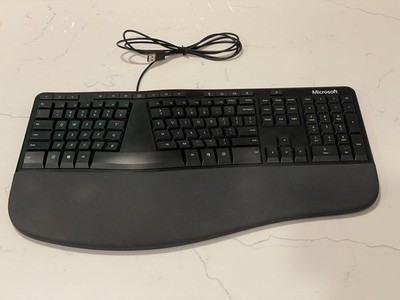 *WORKING!* Microsoft Wired Ergonomic Keyboard Model 1878 USB 2.0 Black