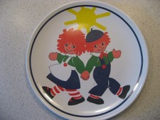 Vintage Anacapa Melamine Ware Raggedy Ann and Andy Childs Plate Thailand 9"D