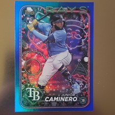 2024 Topps Holiday Rookie #H25 Junior Caminero Blue Metallic Rays