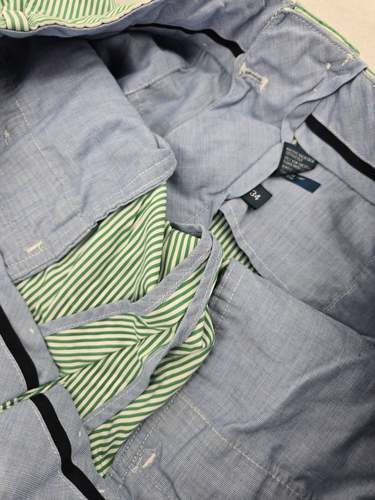 Ralph Lauren Golf Shorts Men 34 Green Stripe Chino Golf Preppy Slim Gi Fit - Picture 10 of 14