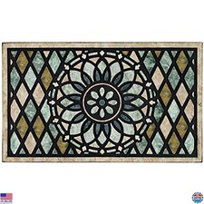 CHICHIC 24" x 36" Heavy-Duty Welcome Door Mat - Non-Slip Rubber, Flower Design