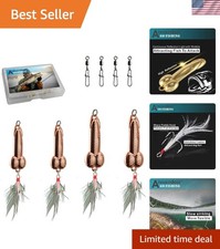 Rose Gold Bass Fishing Lures Set - 4  Topwater Spoons with Treble Hooks
