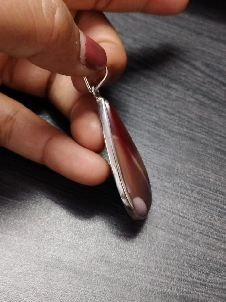 Ciondolo a goccia in argento sterling 925 massiccio con pietra preziosa... - Immagine 4 di 4