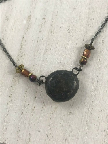 NOS ~ Handcrafted "Dance" Affirmation Necklace , Glass, Beads, Copper, Handmade - Picture 4 of 10