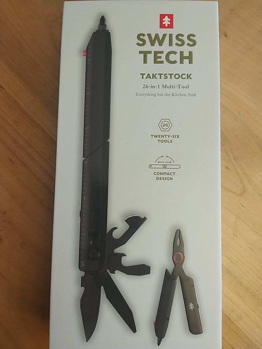 Swiss Tech Taktstock Aus-8 Steel 26-in-1 Folding Multi Tool Swiss Tech Taktstock Aus-8 Steel 26-in-1 Folding Multi Tool