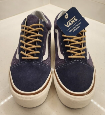 Vans Anaheim Old Skool 36 DX Og Navy Suede Corduroy Mens Size 9