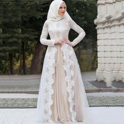 Lace Wedding Dresses Long Sleeves Islamic Dubai Saudi Arabic Bridal Gowns |  eBay