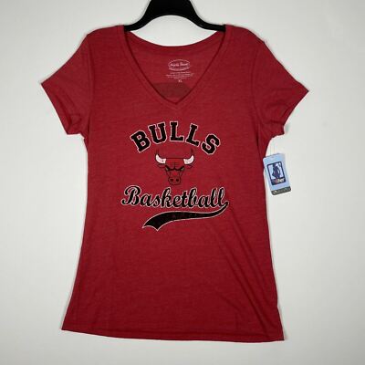 Chicago Bulls Dwyane Wade Majestic Threads V-Neck Shirt Red NBA 4Her Women's XL