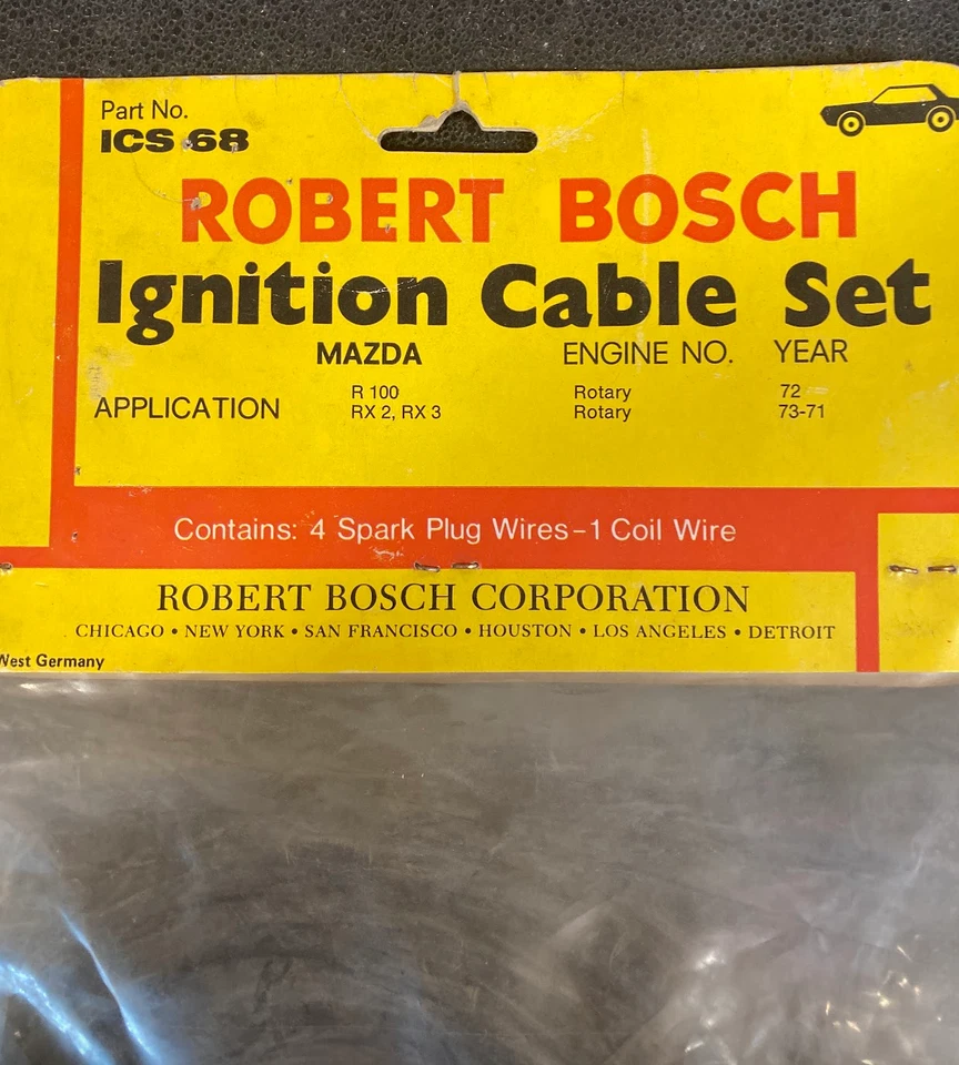 Juego de cables de bujías Bosch - ICS68 / ICS 68 / ICS-68 - para Mazda R100, RX2 y RX3 Foto 2 de 3