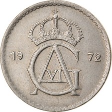 #822767 M&uuml;nze, Schweden, Gustaf VI, 50 &Ouml;re, 1972, SS, Copper-nickel, KM:837