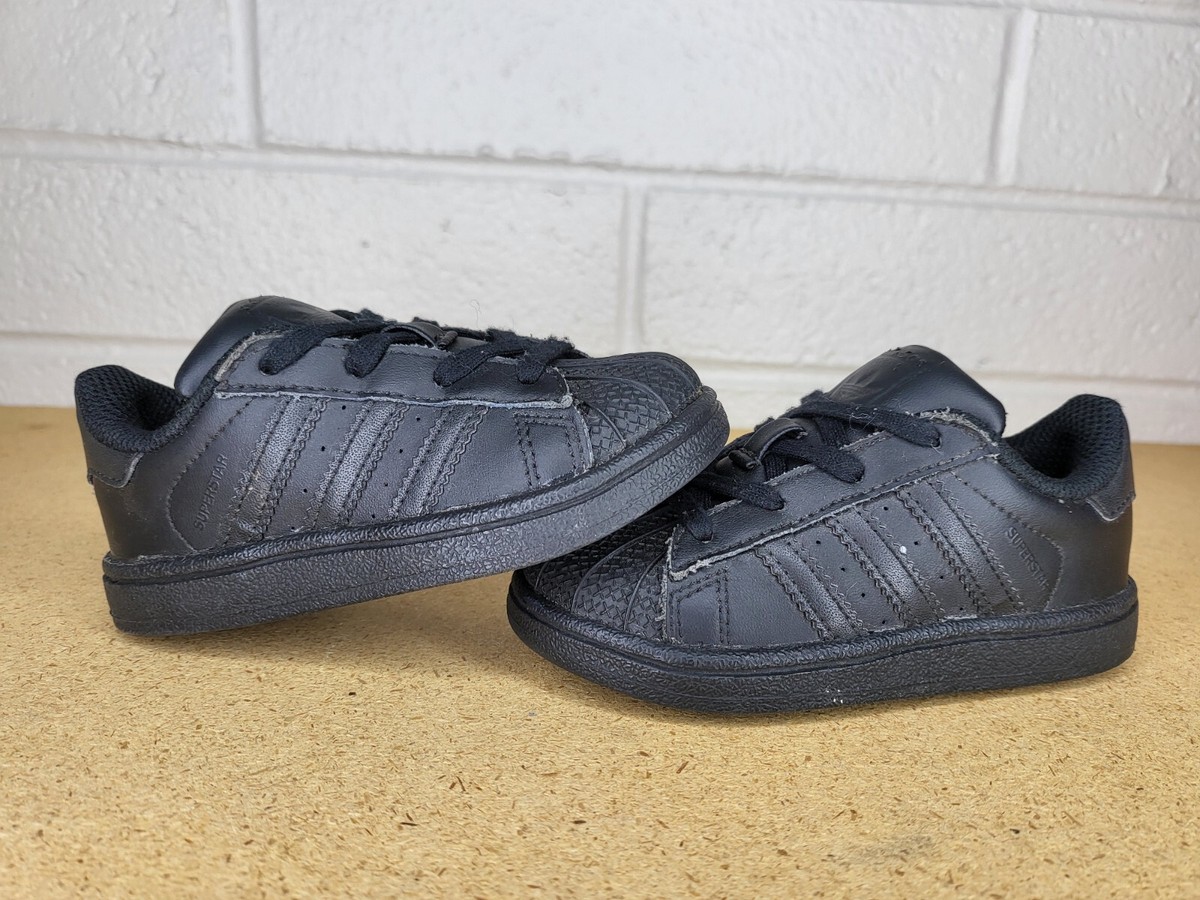 Adidas Kid's Superstar Shoes Toddler Size 7K Black Originals Shell