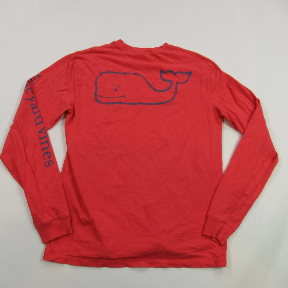 Camisa Vineyard Vines Niñas XS Naranja Manga Larga Bolsillo Cuello Redondo Ballena Foto 2 de 4