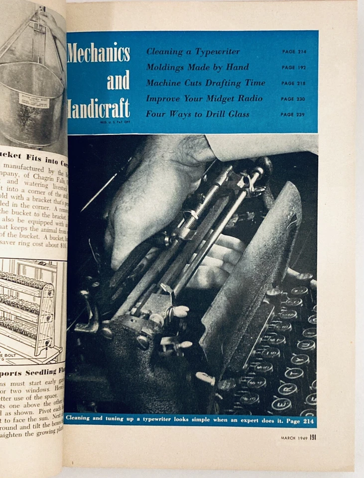 1949 Popular Science Bound Shop Notes Feb - Dec How to Foil a Flood Model Planes Foto 4 de 4