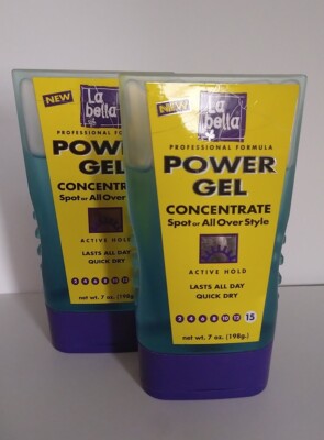 2x LA BELLA POWER GEL CONCENTRATE ACTIVE HOLD DISCONTINUED QUICK DRY 