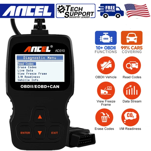 Automotive Code Reader OBD2 Scanner for Cars Engine Diagnostic Tool Live Data 