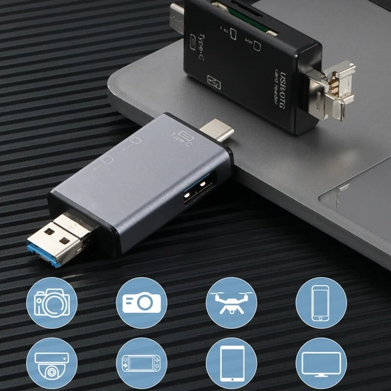 7-in-1 USB-C OTG Adapter SD TF Memory Card Reader Storage Box For iPhone Samsung - Image 4 of 4
