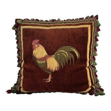 XL Dakotah Pillow Rooster Stripes French Country Rustic Farm Throw Couch 22 Vtg