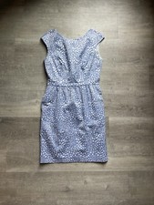 Cynthia Steffe Jasmine Jacquard Blue And White Dress Size 6 Cap Sleeves Retro