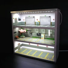 LED Lighting 1:64 Parking Lot Display Car Garage Diorama Connector Scene Model