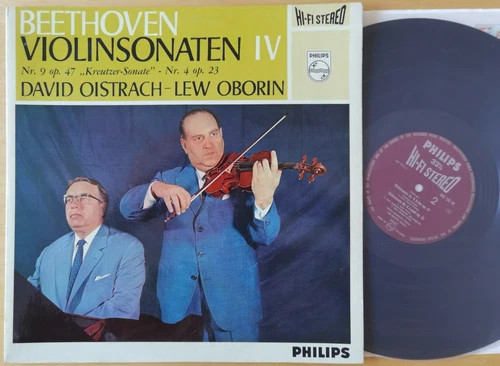 Sample Oistrakh Oborin Beethoven LP Philips 835 153 AY Hi-Fi Stereo Holland ED1