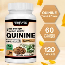 Quinine Capsules 500mg - Relieve Leg Cramps, Digestive Support, Joint Health