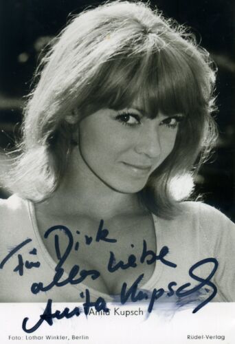Anita Kupsch attrice autografa originale cartolina autografata lucida rombo  - Foto 1 di 1