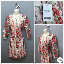 NEW NEXT Stunning Sheer Embroidered Occasion Dress Medium RRP £58.00