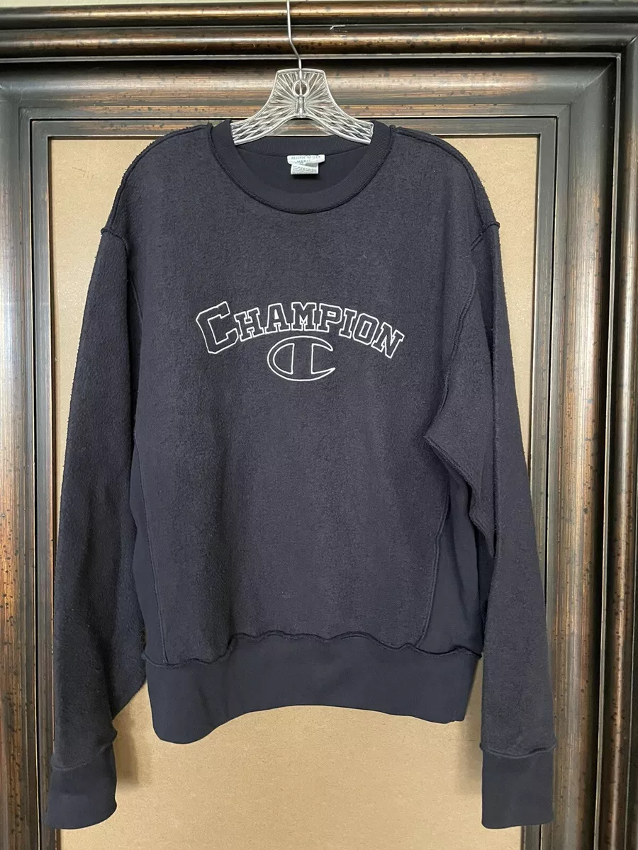 Navy Champion Urban Out Excl Embr inside Out Crewneck Logo Sweatshirt - sz Med