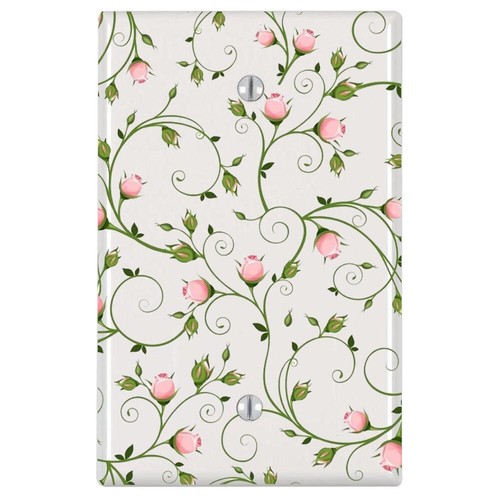 Pink Rosebud Vine Light Switch Cover, Wall Décor, Night Light, Cabinet Knob, GFI - Picture 9 of 13