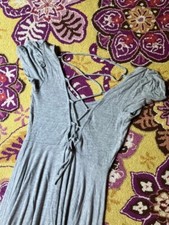 Grey Lightweight Cap Sleeve Corset Back Sundress - MADE IN USA