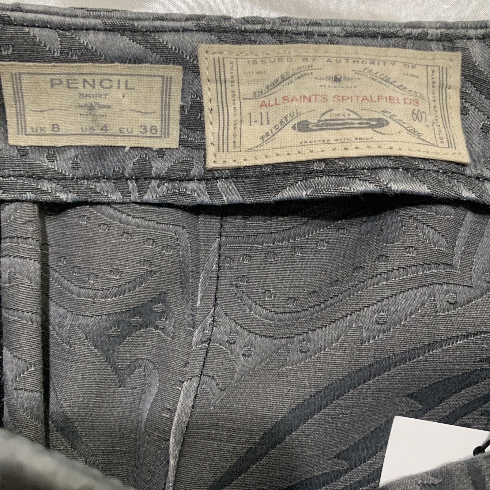 Allsaints Authentic Solid Gray Printed High Waist… - image 5