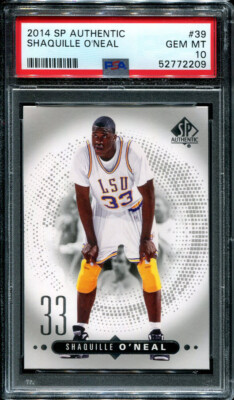 PSA 10 GEM MINT 2014 SP AUTHENTIC SHAQUILLE O'NEAL #39 LSU LAKERS