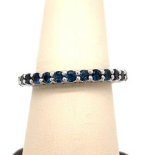 Sterling Silver  London Topaz Size 9 Eternity Band Ring 42