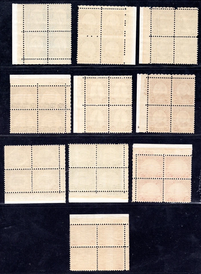 US 1931 SC. #692-701 PRESIDENTIAL SET COMPLETE PLATE # BLOCKS OF 4 NEAT PERFS - Image 2 of 2