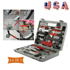 44PCS Complete Bike Bicycle Repair Tools Tool Kit Set Home Mechanic Cycling New