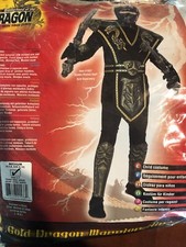 NEW Rubie's Gold Dragon Warrior Ninja Costume Child Size Medium 5-7 yrs