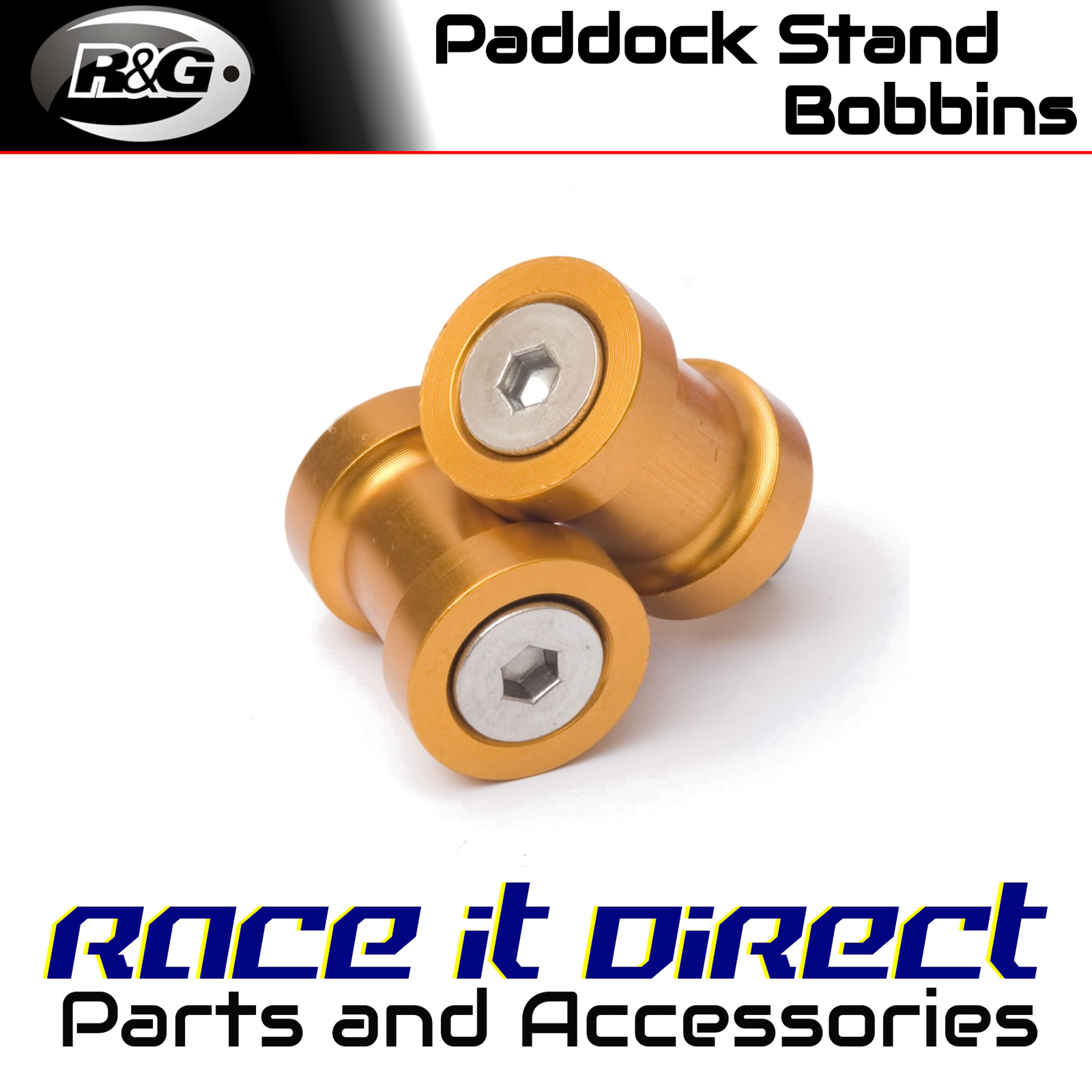 Paddock Stand Bobbins for Ohvale 160 All Years M6 Gold R&G