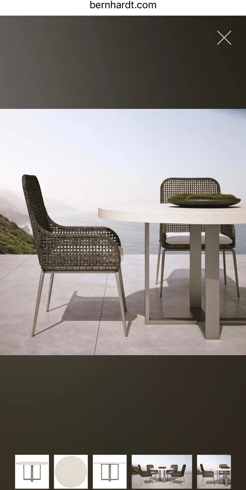 BERNHARDT STONE TOP DINING TABLE - Image 4 of 4