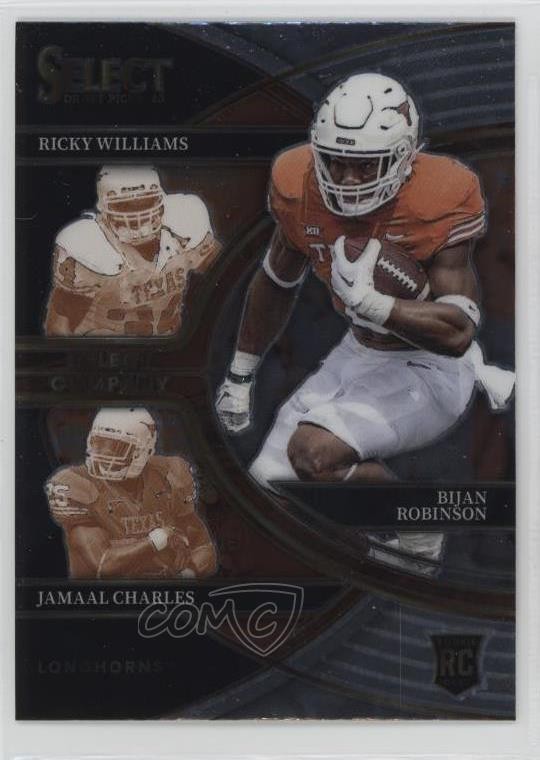 2023 Panini Select Draft Picks Company Bijan Robinson Jamaal Charles Rookie RC