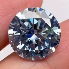 1Ct Fancy Blue color Round Cut VVS1 Diamond Premium Quality Loose Gemstone 6x6MM