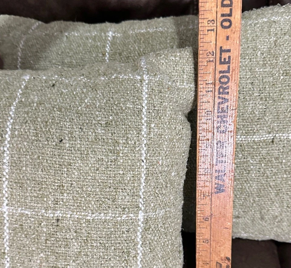 Juego de 2 almohadas decorativas umbral verde salvia blanco tartán 12 X 17 Foto 4 de 4