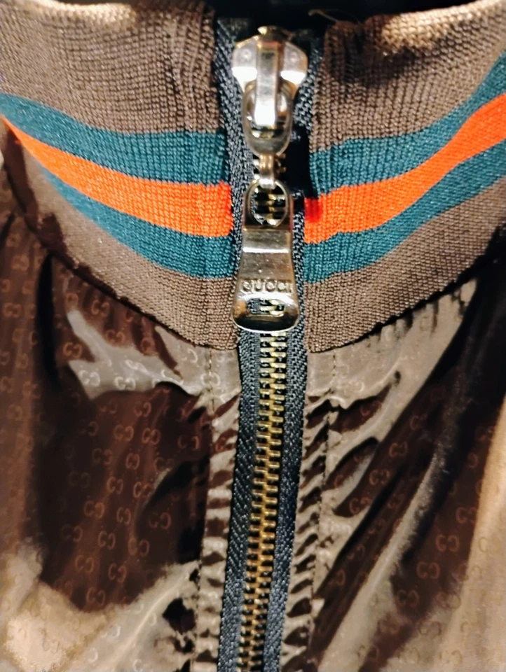 🔥 RARO XXXXL Vintage Gucci GG Monograma Web Stripe Jaqueta Bombardeiro - AUTÊNTICA! - Imagem 3 de 3