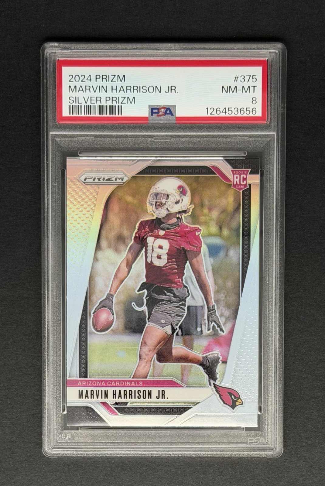 2024 Panini Prizm Marvin Harrison Jr Silver Prizm RC #375 PSA 8 Cardinals