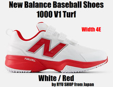 New Balance Baseball Shoes 1000 V1 Turf M10007B0 4E White / Red