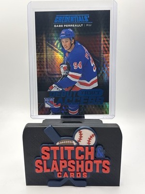 Gabe Perreault Blue /199 Debut Ticket Access 2025-26 UD Credentials Rangers #141