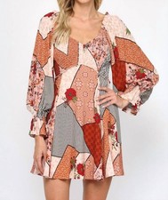 Fate Smocked Flare Dress Pink