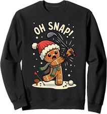 Oh Snap Gingerbreadman Golfer Golf Christmas Golfing Unisex Crewneck Sweatshirt